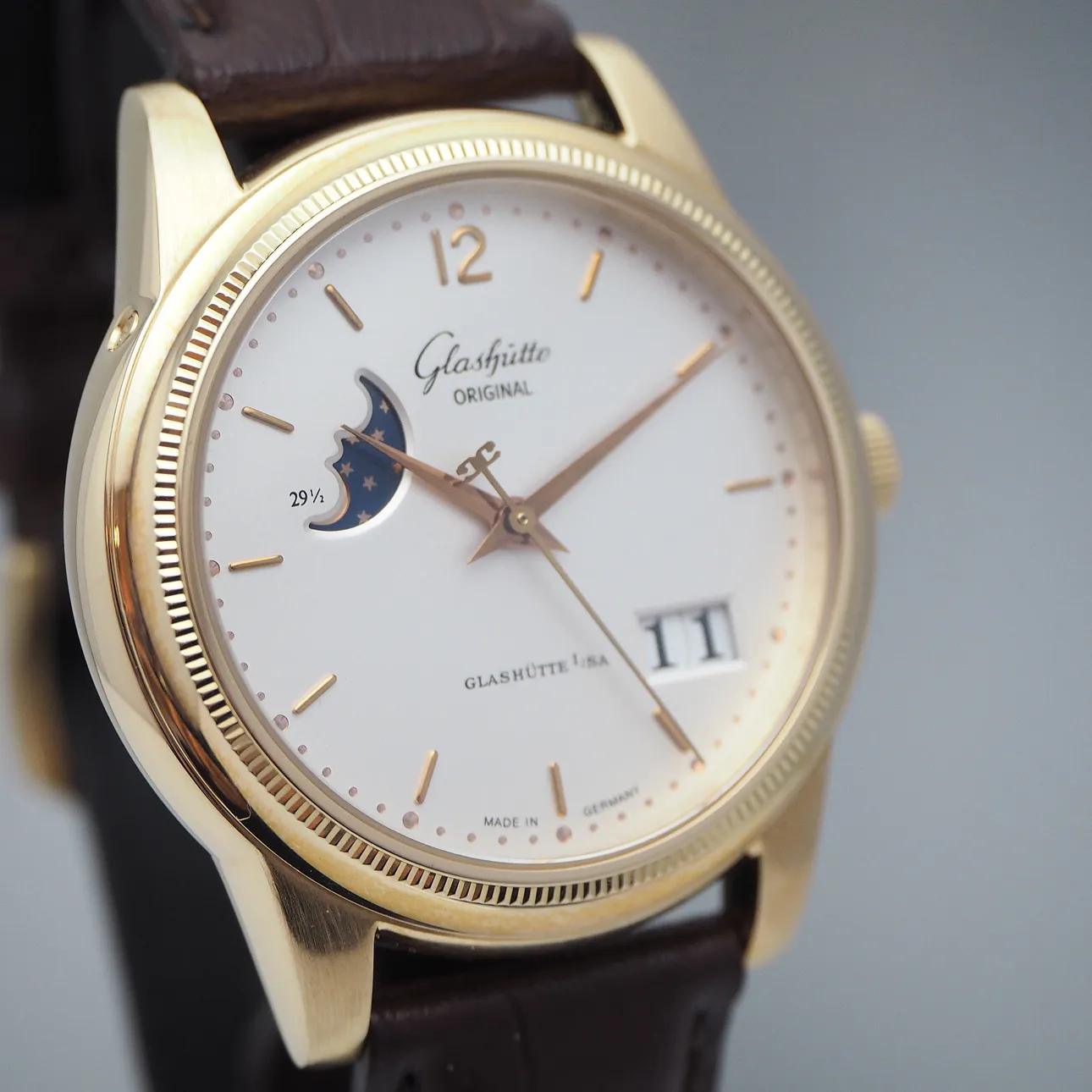 Glashütte Senator Panorama Date Moon Phase 3941010104 39mm Rose gold 10