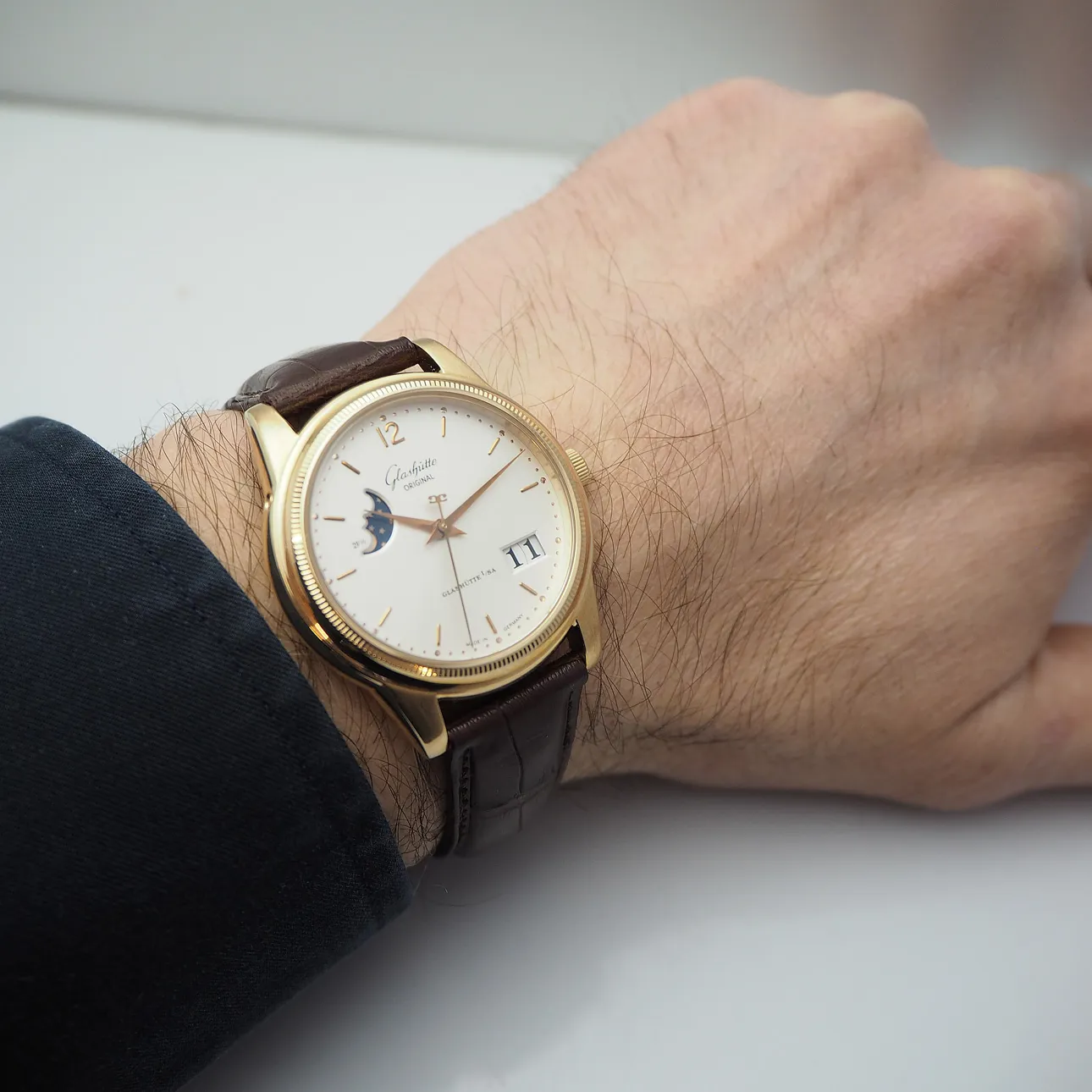 Glashütte Senator Panorama Date Moon Phase 3941010104 39mm Rose gold 13