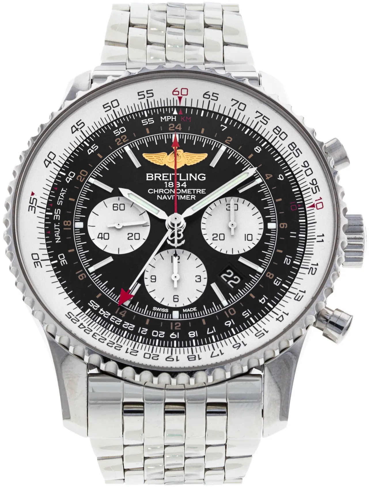 Breitling Navitimer AB0441 48mm Stainless steel Black Baton