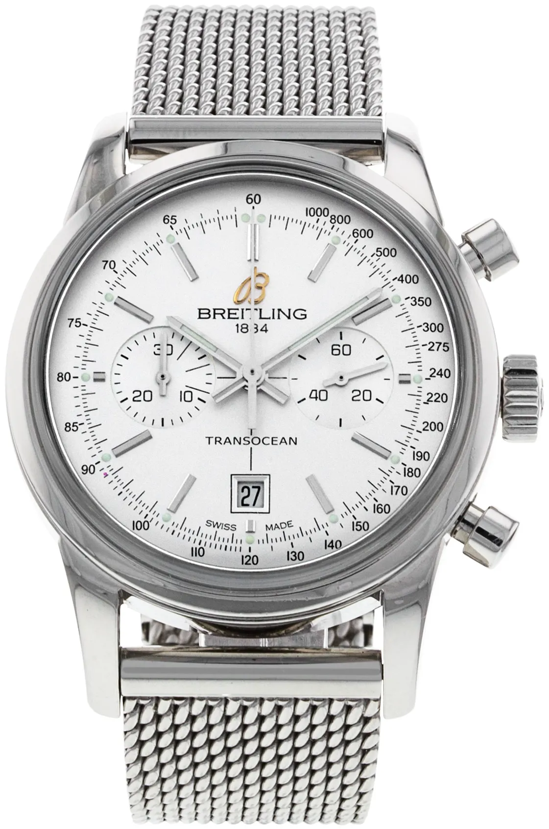 Breitling Transocean A41310 38mm Stainless steel Silver Baton