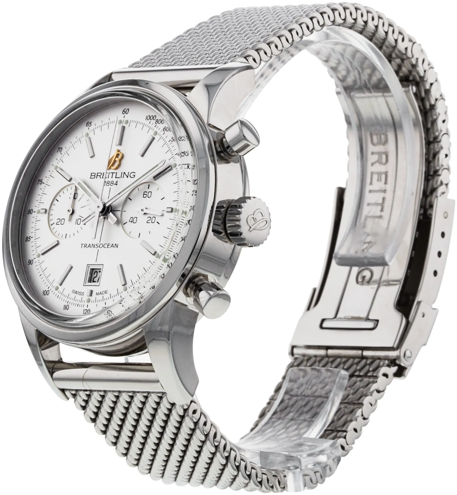 Breitling Transocean A41310 38mm Stainless steel Silver Baton 1