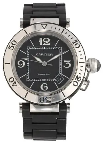 Cartier Pasha Seatimer W31077U2 40mm Stainless steel Black