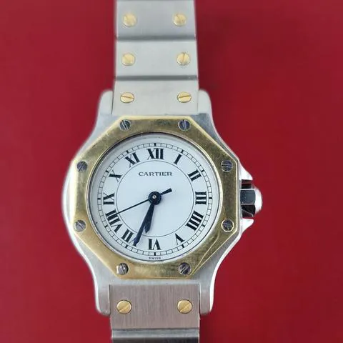 Cartier Santos 0907 25mm Yellow gold and Stainless steel White