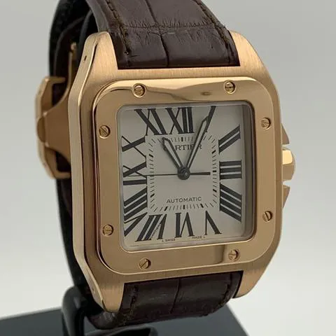 Cartier Santos 100 2792 41mm Rose gold White