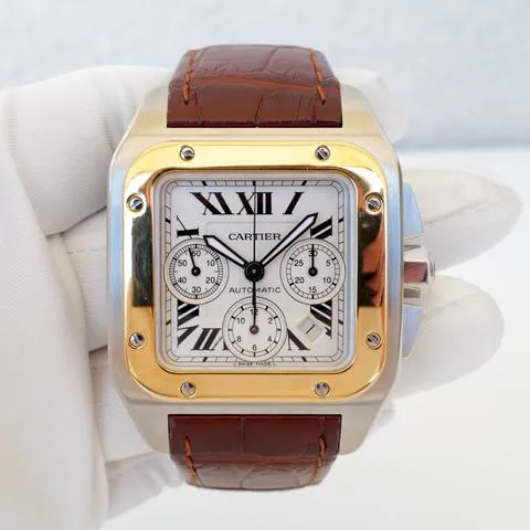 Cartier Santos W20091X7 42mm Yellow gold and Stainless steel White 1