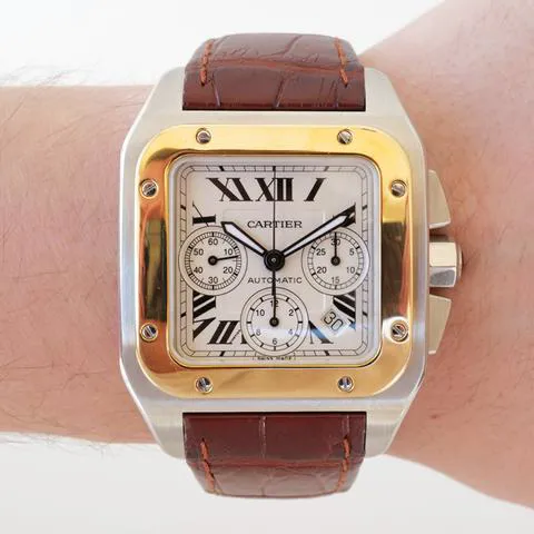 Cartier Santos W20091X7 42mm Yellow gold and Stainless steel White 8