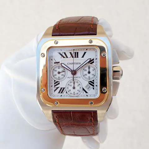 Cartier Santos W20091X7 42mm Yellow gold and Stainless steel White 11