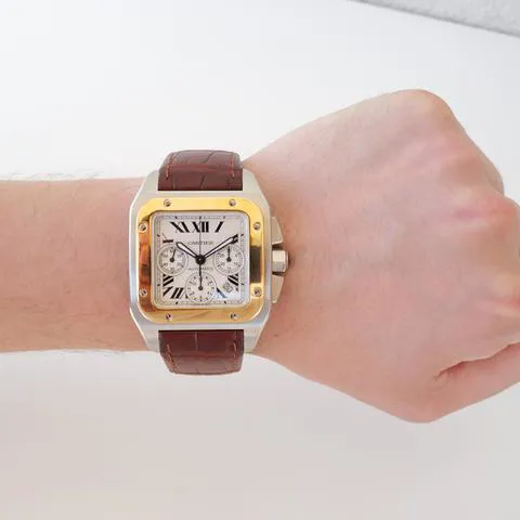 Cartier Santos W20091X7 42mm Yellow gold and Stainless steel White 12