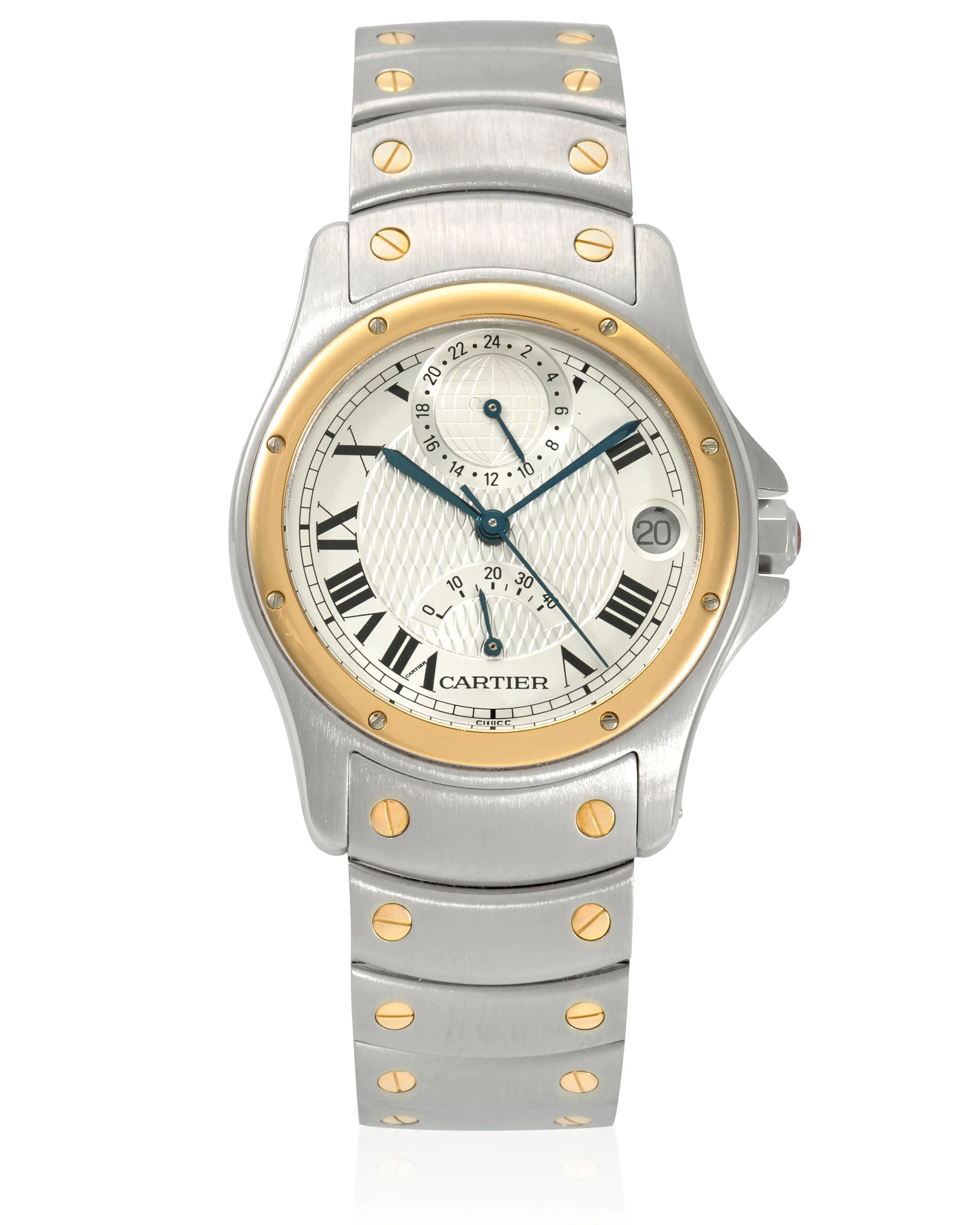 Cartier Santos Ronde W20038R3 33.5mm Yellow gold and Stainless steel Silver