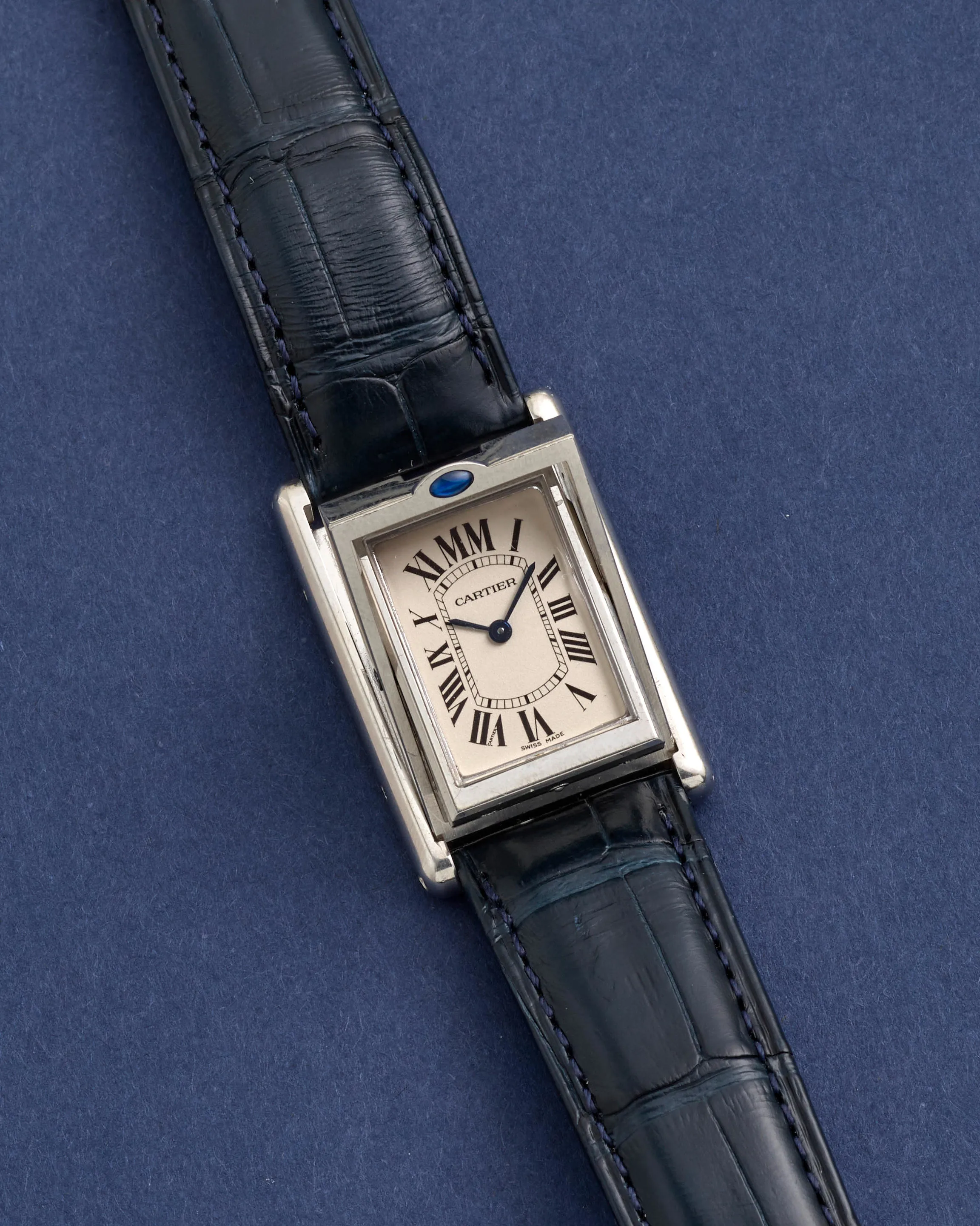 Cartier Tank Basculante 2405 25mm Stainless steel White