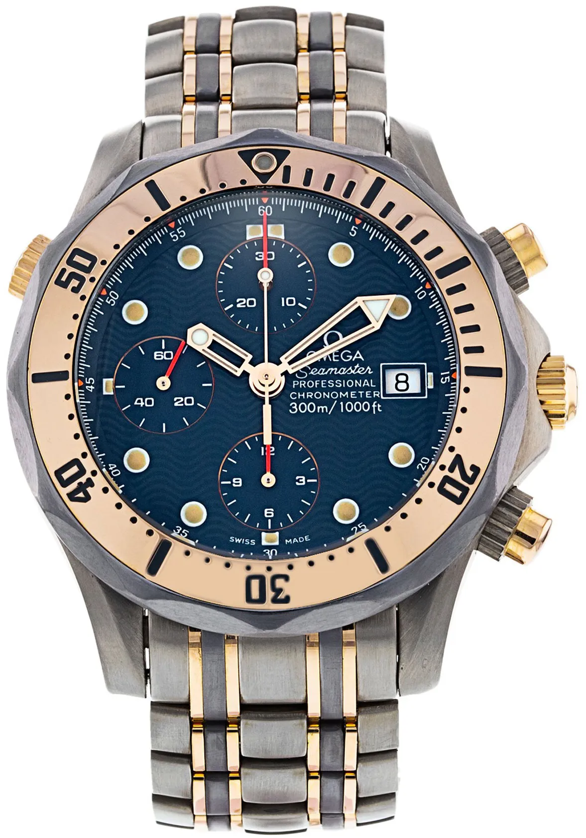 Omega Seamaster Diver 300M 2296.80.00 44mm Gold/steel Blue