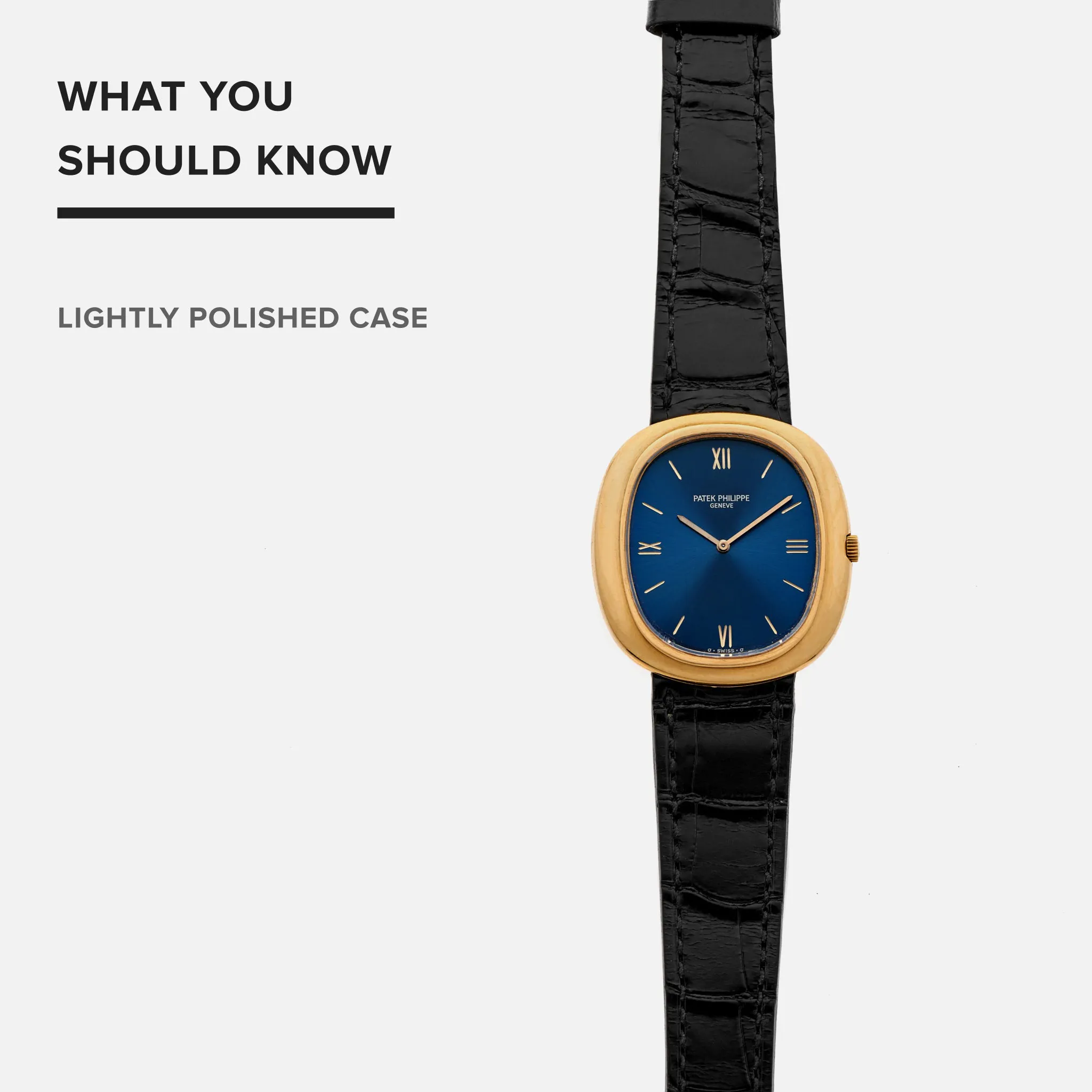 Patek Philippe Golden Ellipse 3589 33mm 18k yellow gold Blue 1