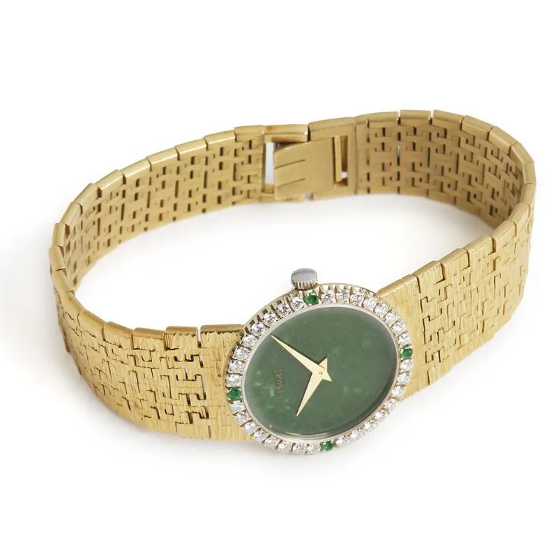 Piaget 9706 A6 24mm Yellow gold and Diamond and Emerald Jade 1