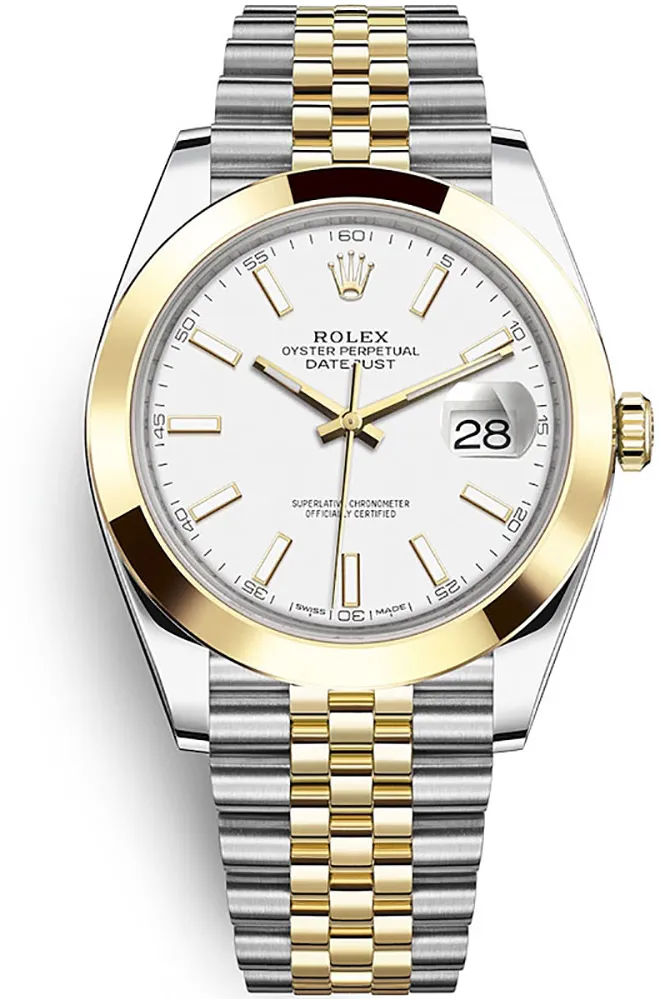 Rolex Datejust 126303 41mm Yellow gold and stainless steel White