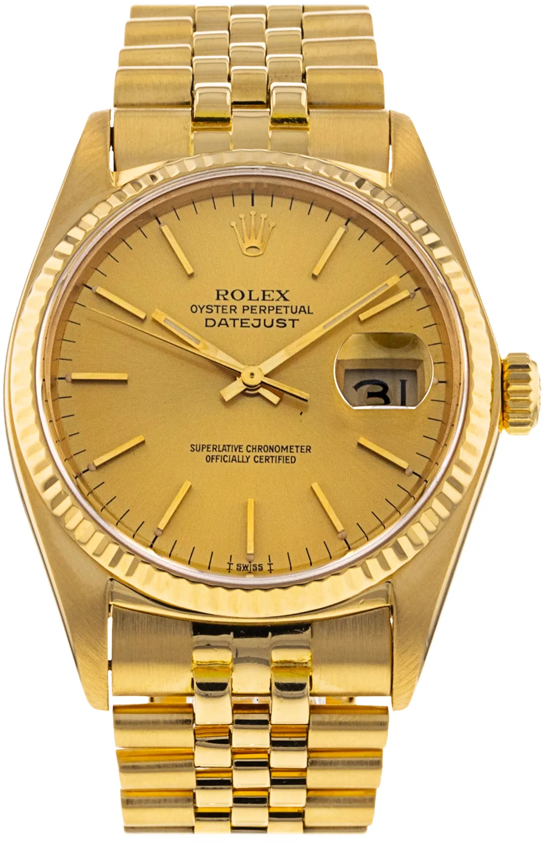 Rolex Datejust 36 16018 36mm Yellow gold Champagne