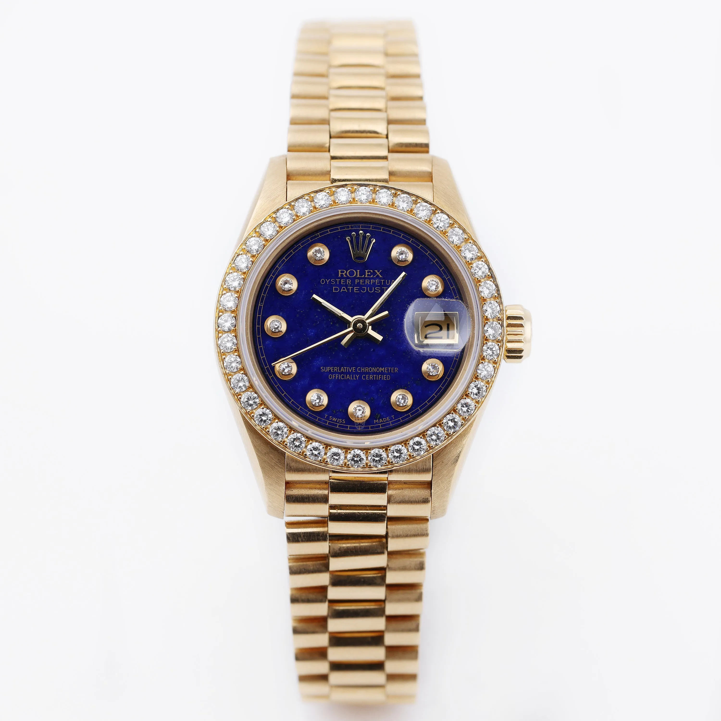 Rolex Lady-Datejust 69138 26mm Yellow gold Lapis lazuli