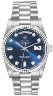 Rolex Day-Date 36 18239 White gold Blue