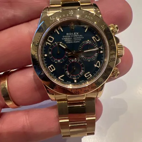 Rolex Daytona 116528 40mm Yellow gold Blue 3