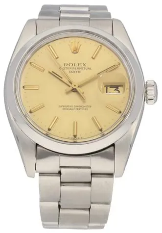 Rolex Oyster Perpetual Date 1500 34mm Stainless steel Champagne