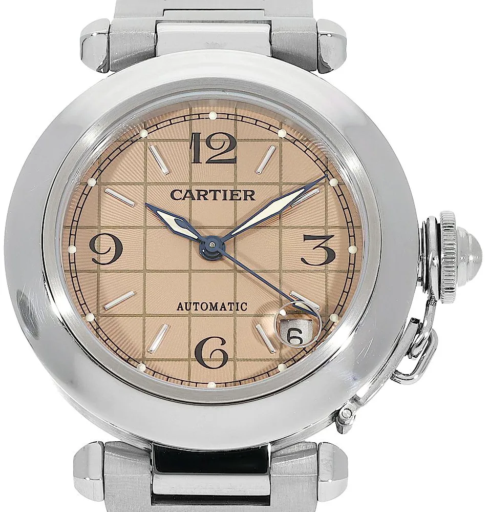 Cartier Pasha 2324 35mm Edelstahl Braun