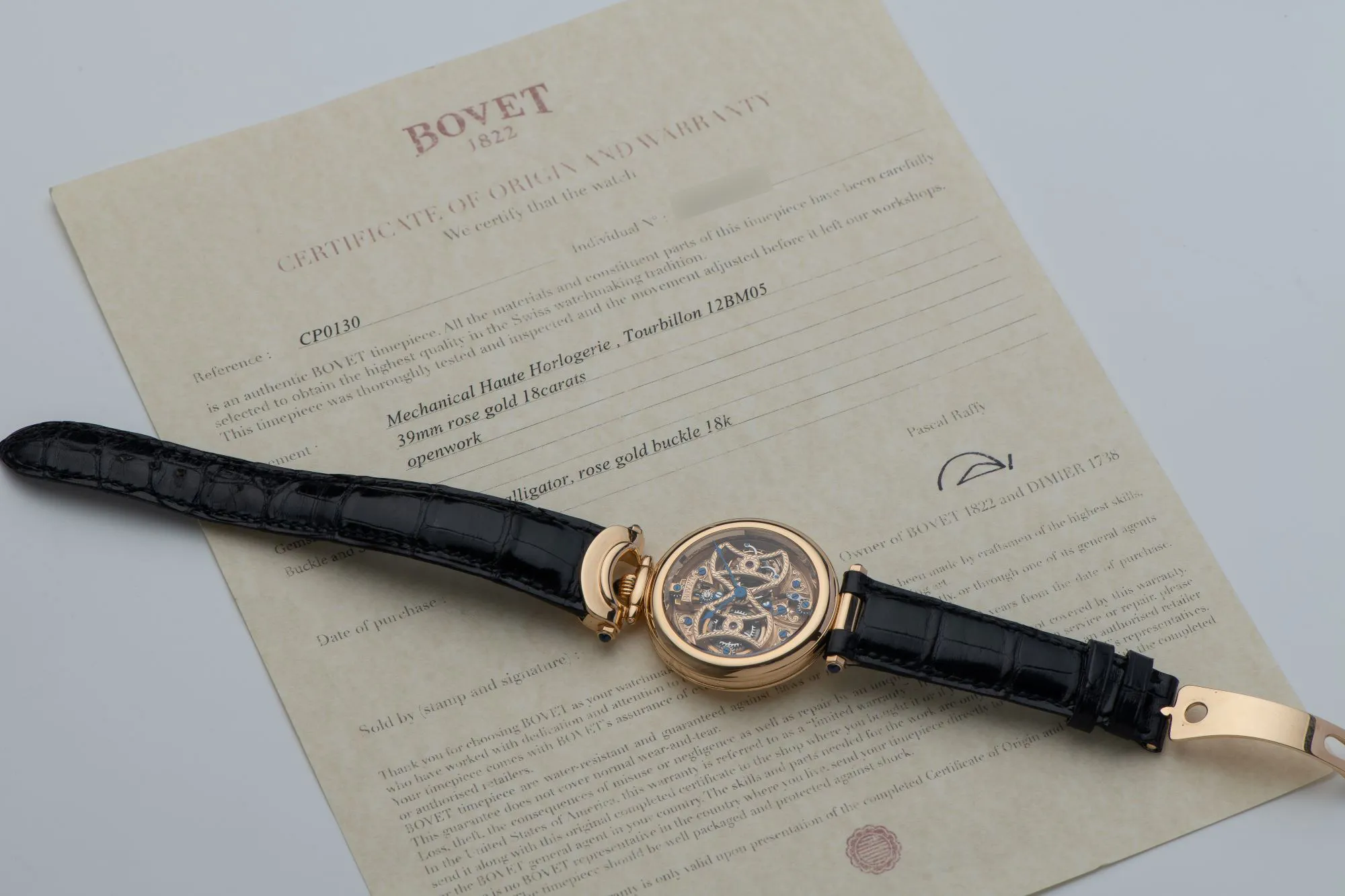 Bovet Amadeo Fleurier CP0130 39mm Rose gold and Yellow gold Skeletonized 1