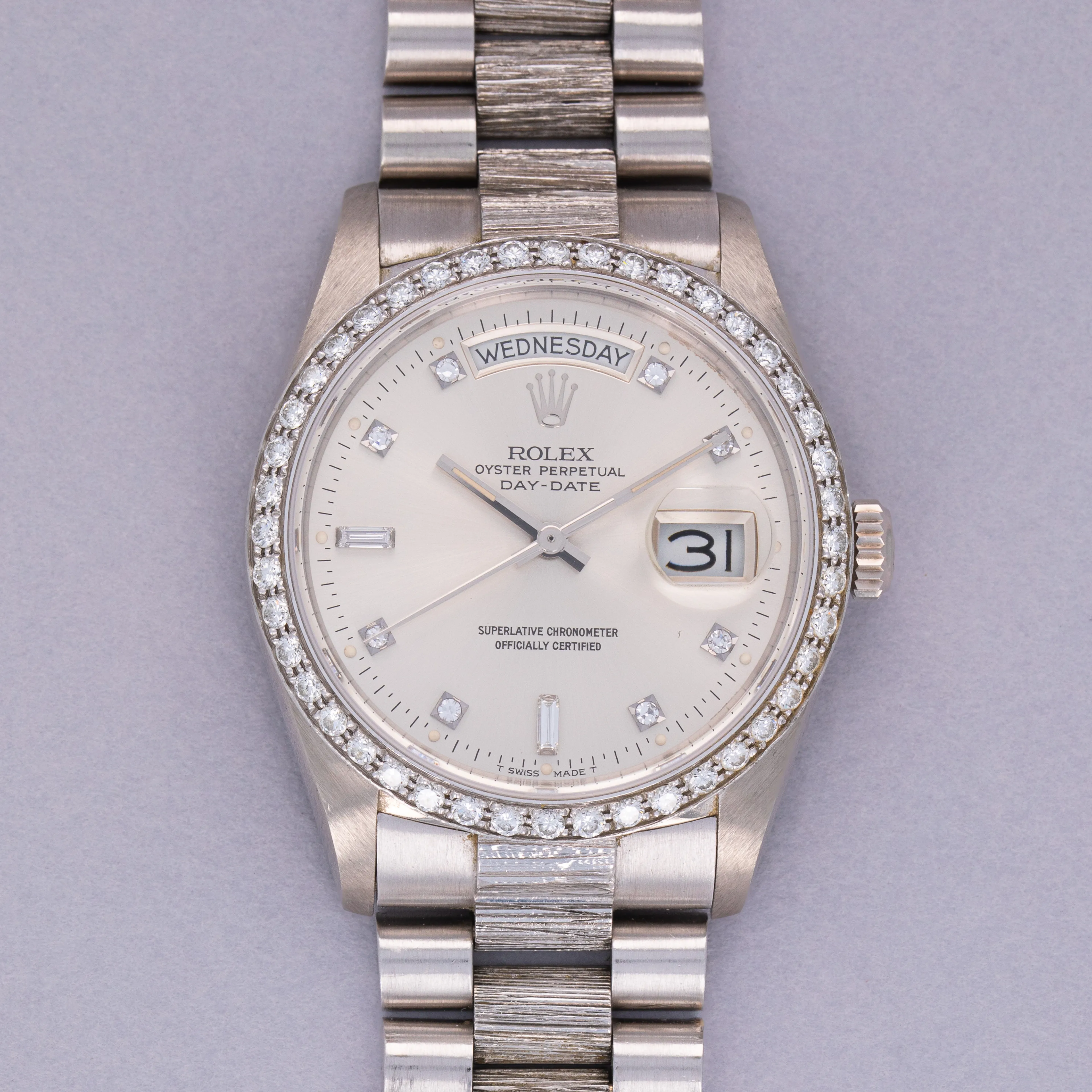 Rolex Day-Date 36 18049 36mm White gold Silver