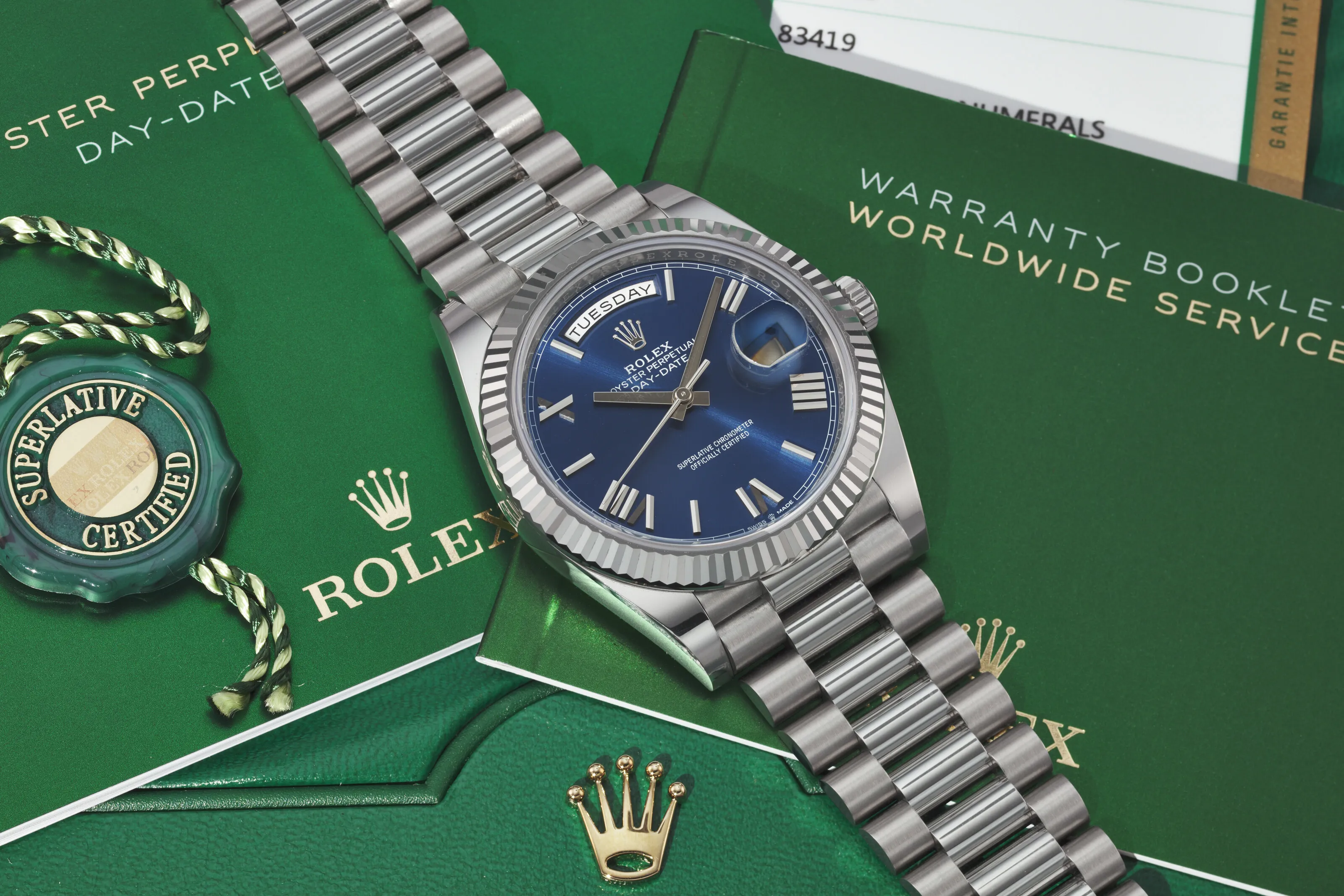 Rolex Day-Date 40 228239 40mm White gold Blue 2