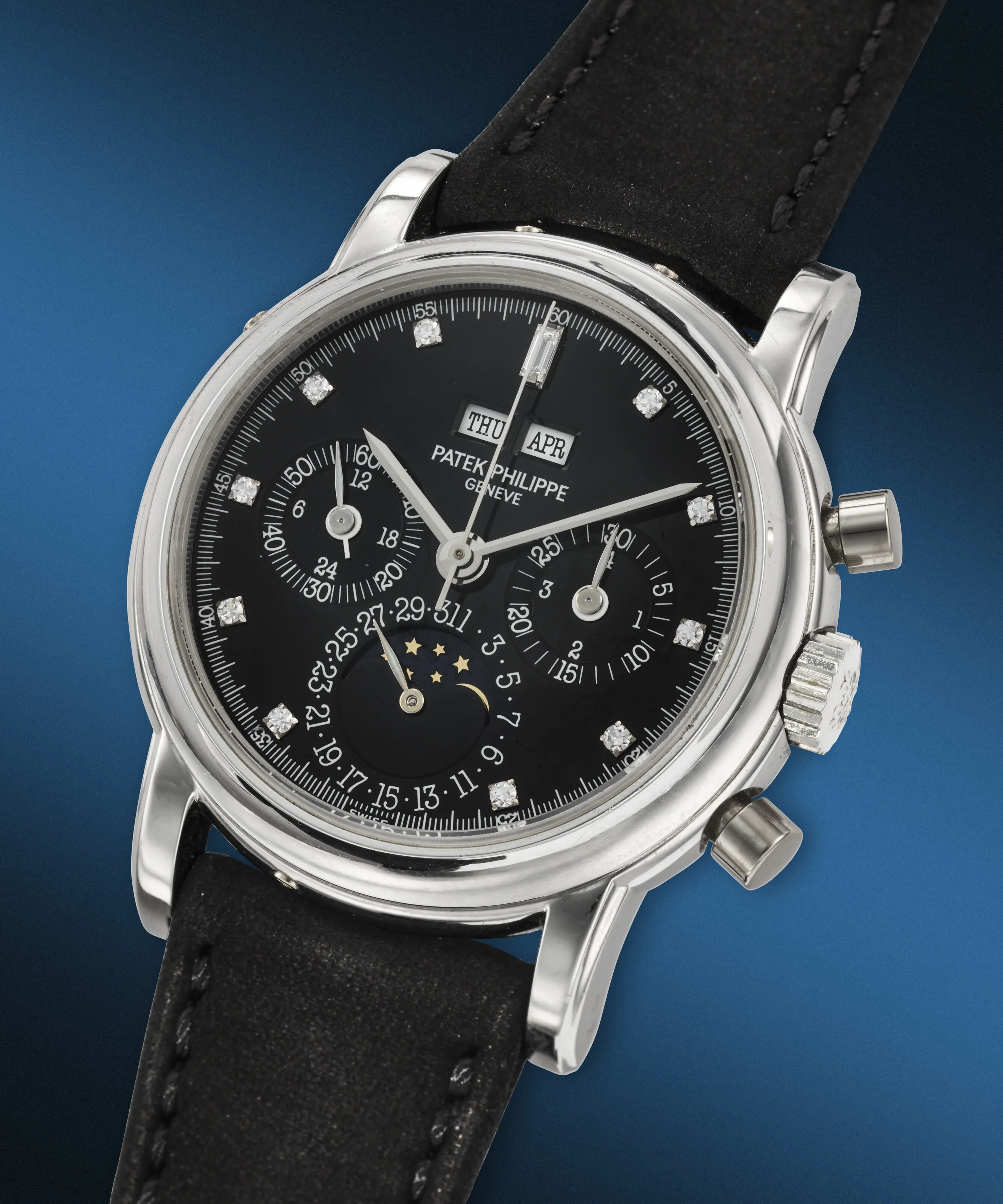 Patek Philippe Perpetual Calendar Chronograph 3970EP 36mm Platinum Black 1