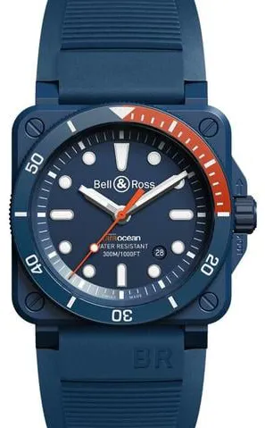 Bell & Ross Instruments BR0392-D-TR-CE/SRB 42mm Ceramic Blue