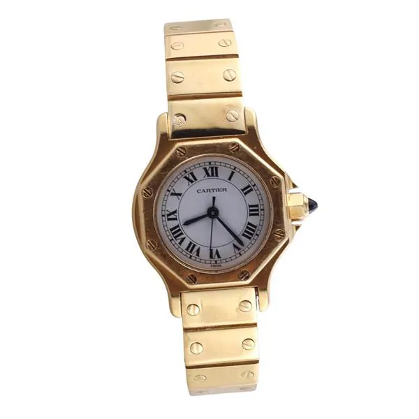 Cartier Santos 8090 24mm Yellow gold White