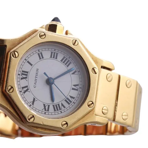 Cartier Santos 8090 24mm Yellow gold White 1