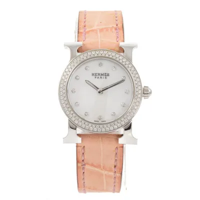 Hermès Heure H HR1.230 24mm Stainless steel and Diamond Mother of pearl & Diamond