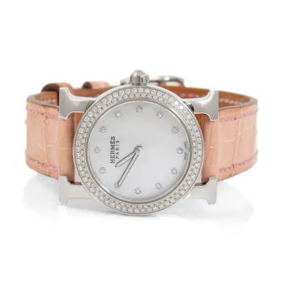 Hermès Heure H HR1.230 24mm Stainless steel and Diamond Mother of pearl & Diamond 2