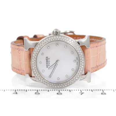 Hermès Heure H HR1.230 24mm Stainless steel and Diamond Mother of pearl & Diamond 4