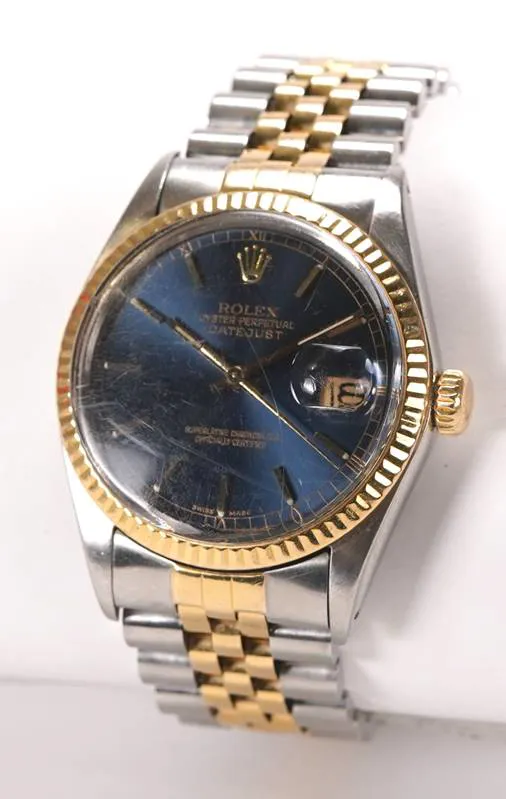 Rolex Datejust 36 16000 35mm Yellow gold and stainless steel Blue