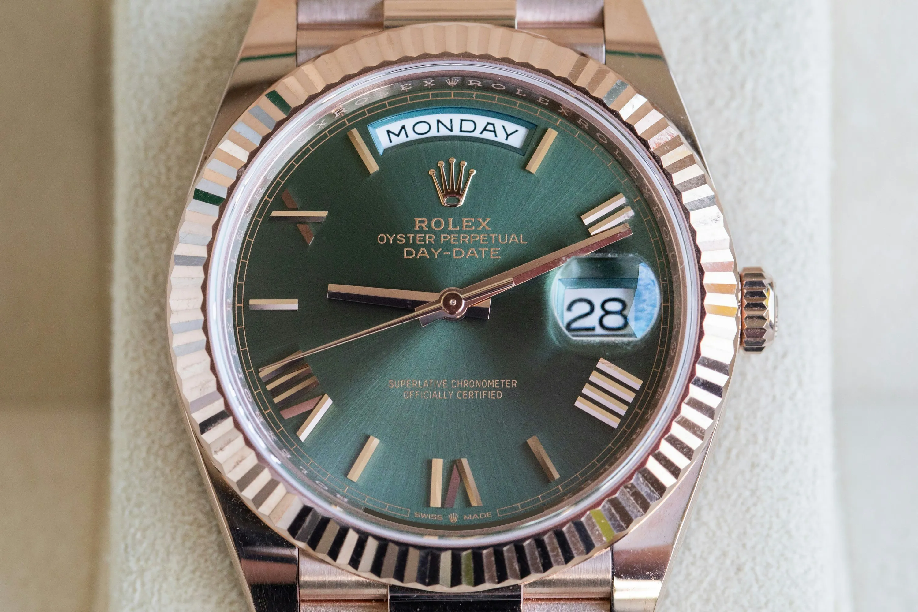 Rolex Day-Date 40 228235 40mm Rose gold Green 1