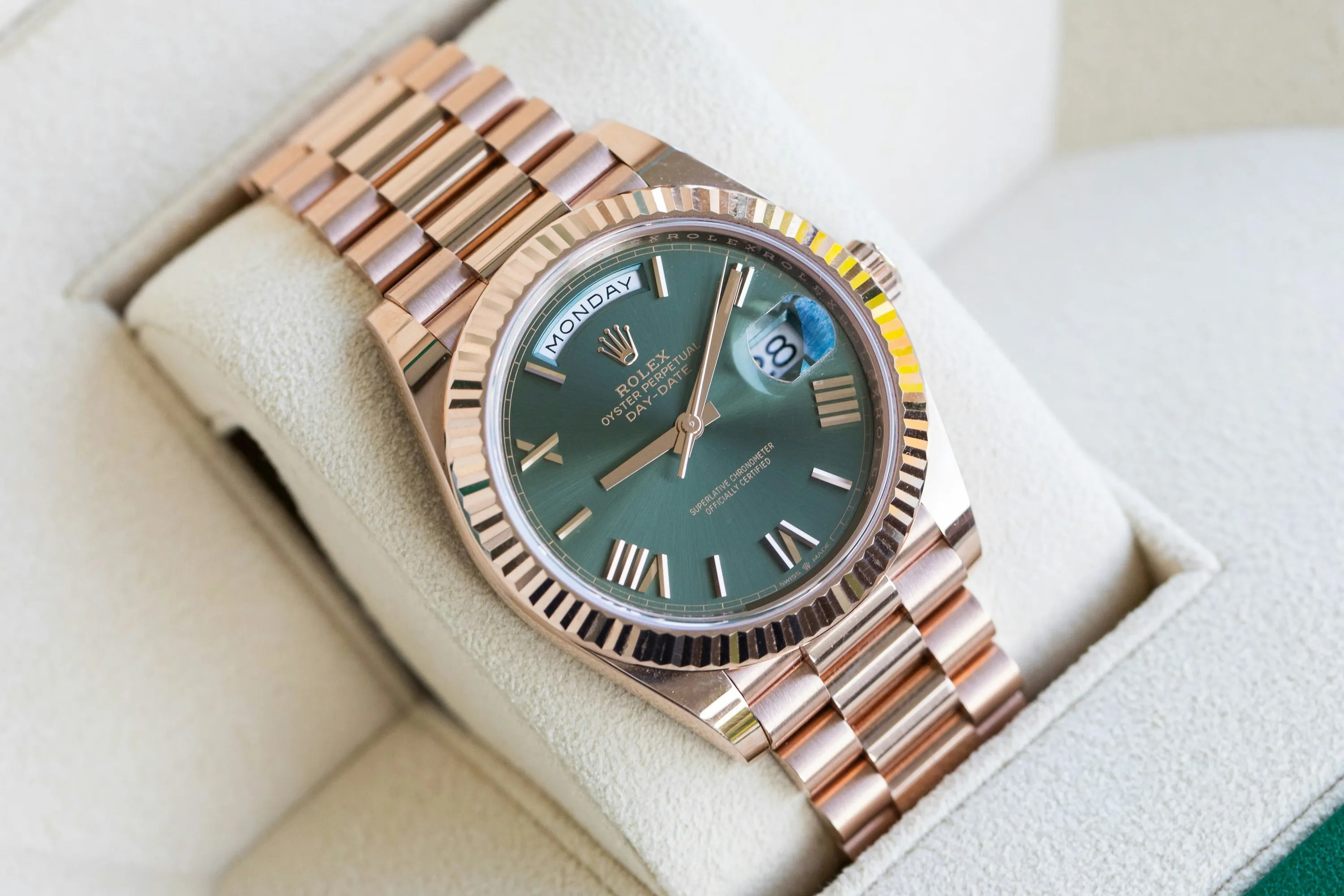 Rolex Day-Date 40 228235 40mm Rose gold Green 2