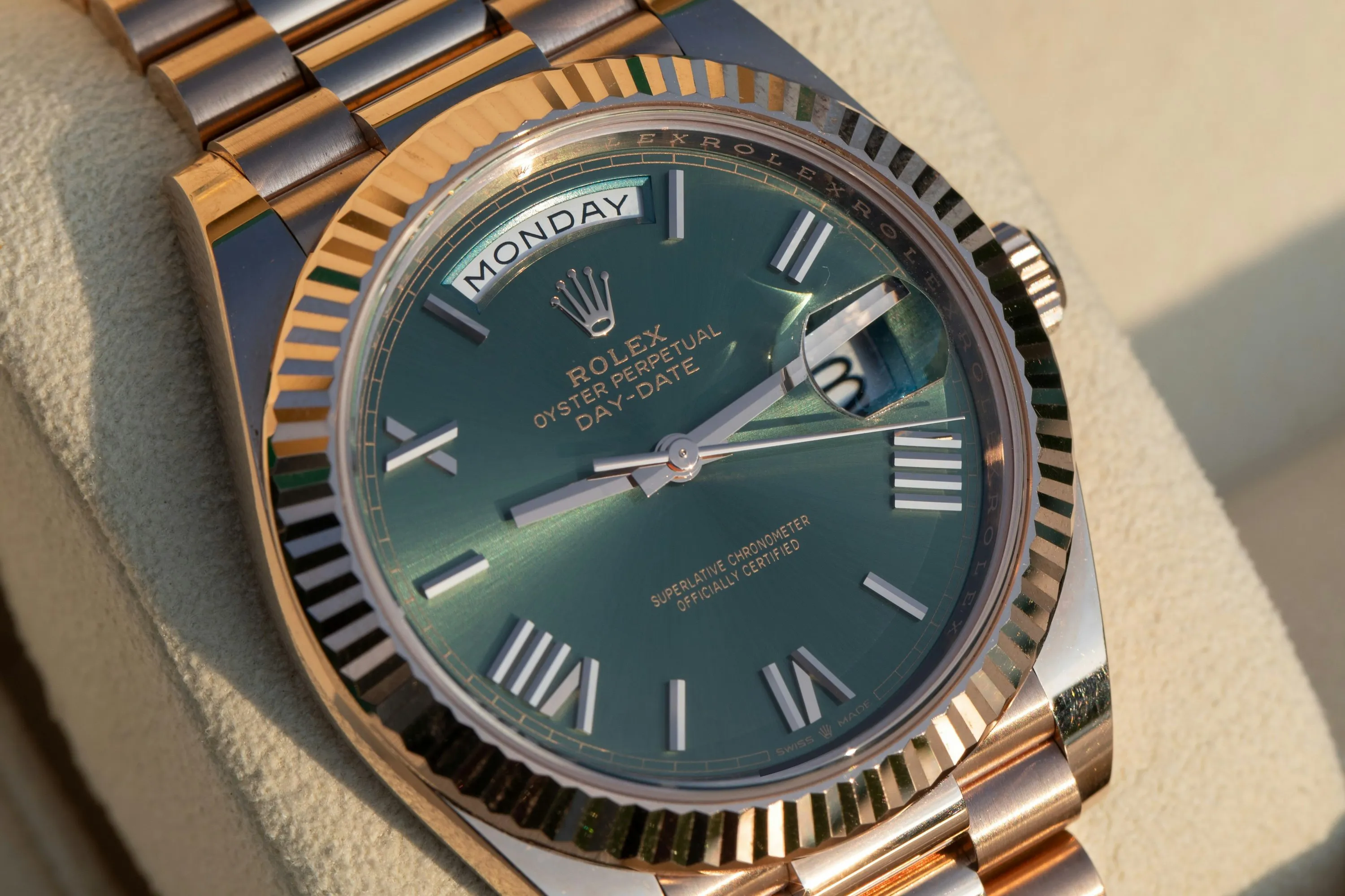 Rolex Day-Date 40 228235 40mm Rose gold Green 4