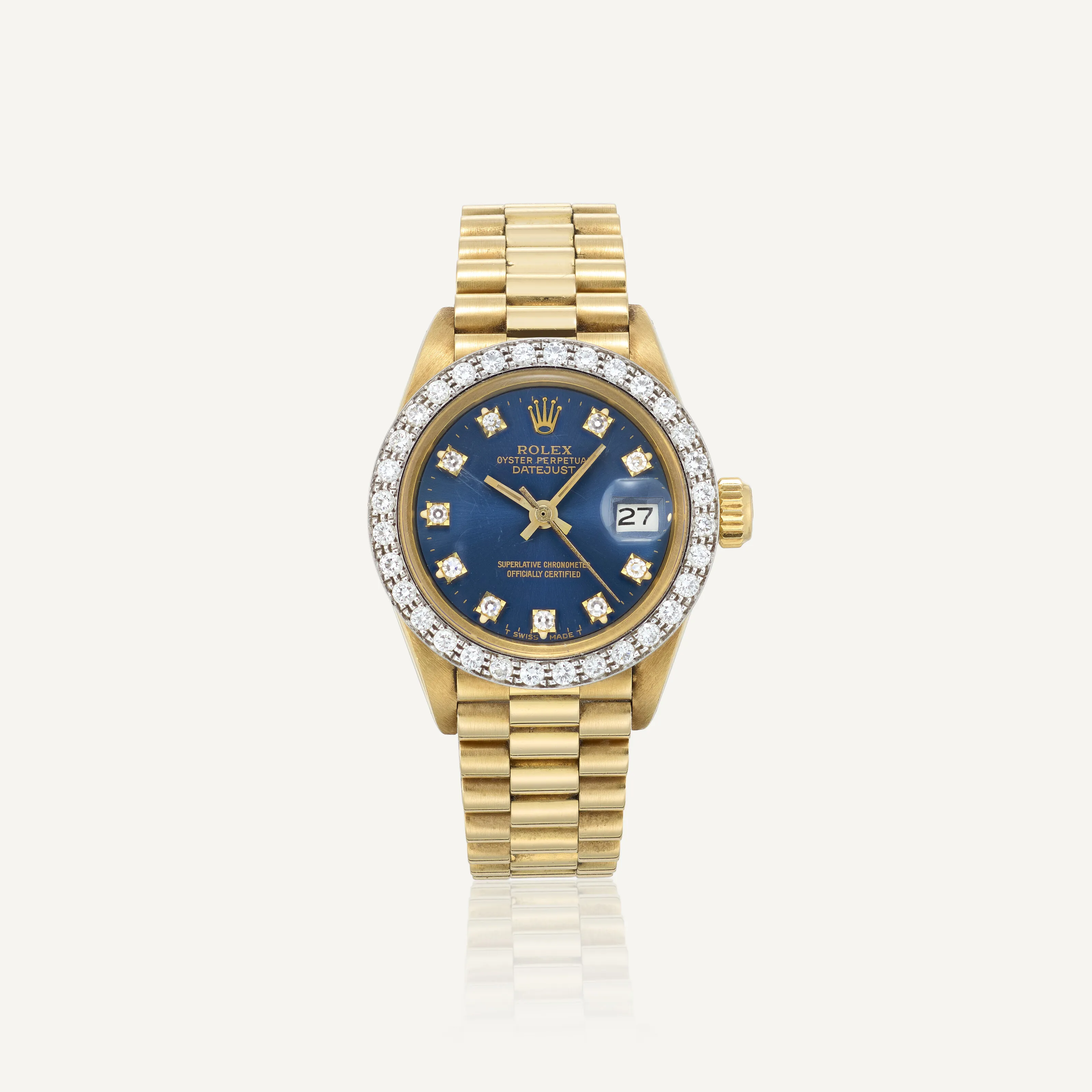 Rolex Oyster Perpetual "Datejust" 6917 26mm Yellow gold and diamond-set Blue