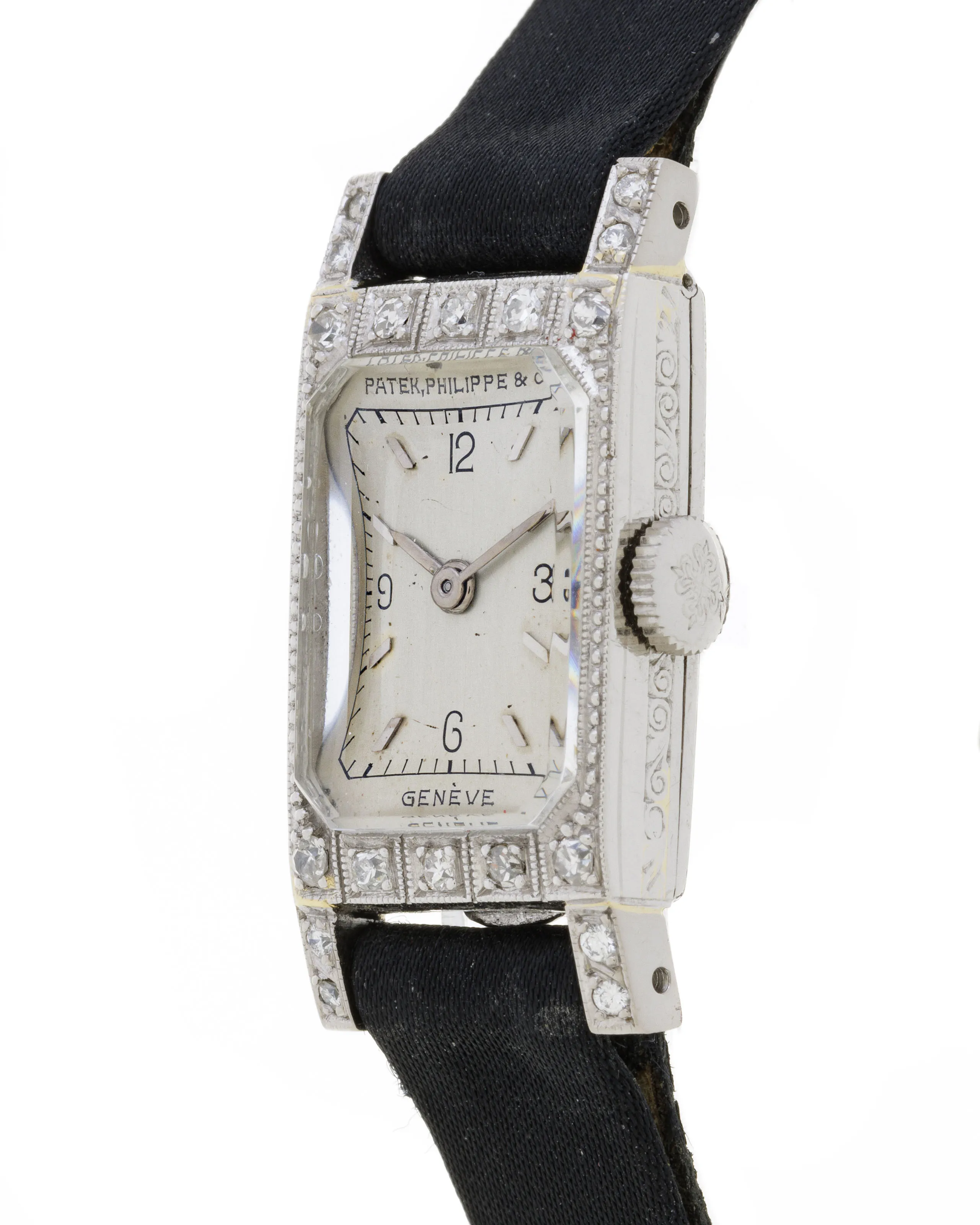 Patek Philippe 14mm Platinum and Diamond Silver 1