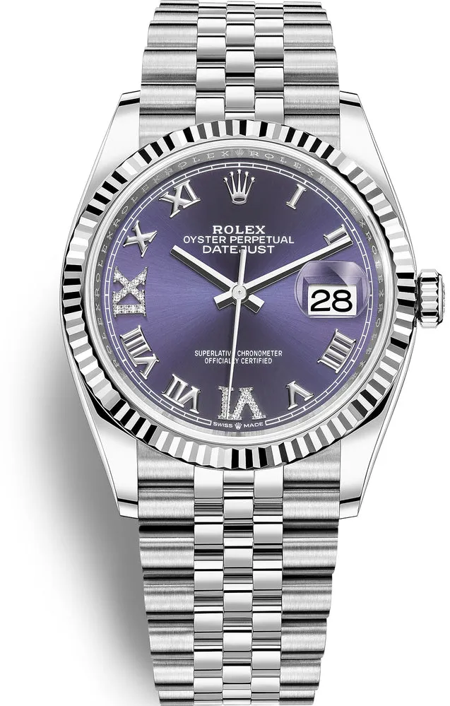 Rolex Datejust 36 126234-0021 36mm White gold and Oystersteel Purple 1