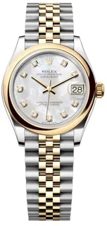 Rolex Datejust 278243-0028 Yellow gold and Stainless steel White mother-of-pearl set with diamonds