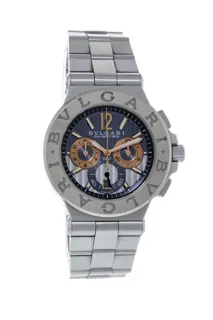 Bulgari Diagono DG42SWGCH White gold and Stainless steel Dark gray