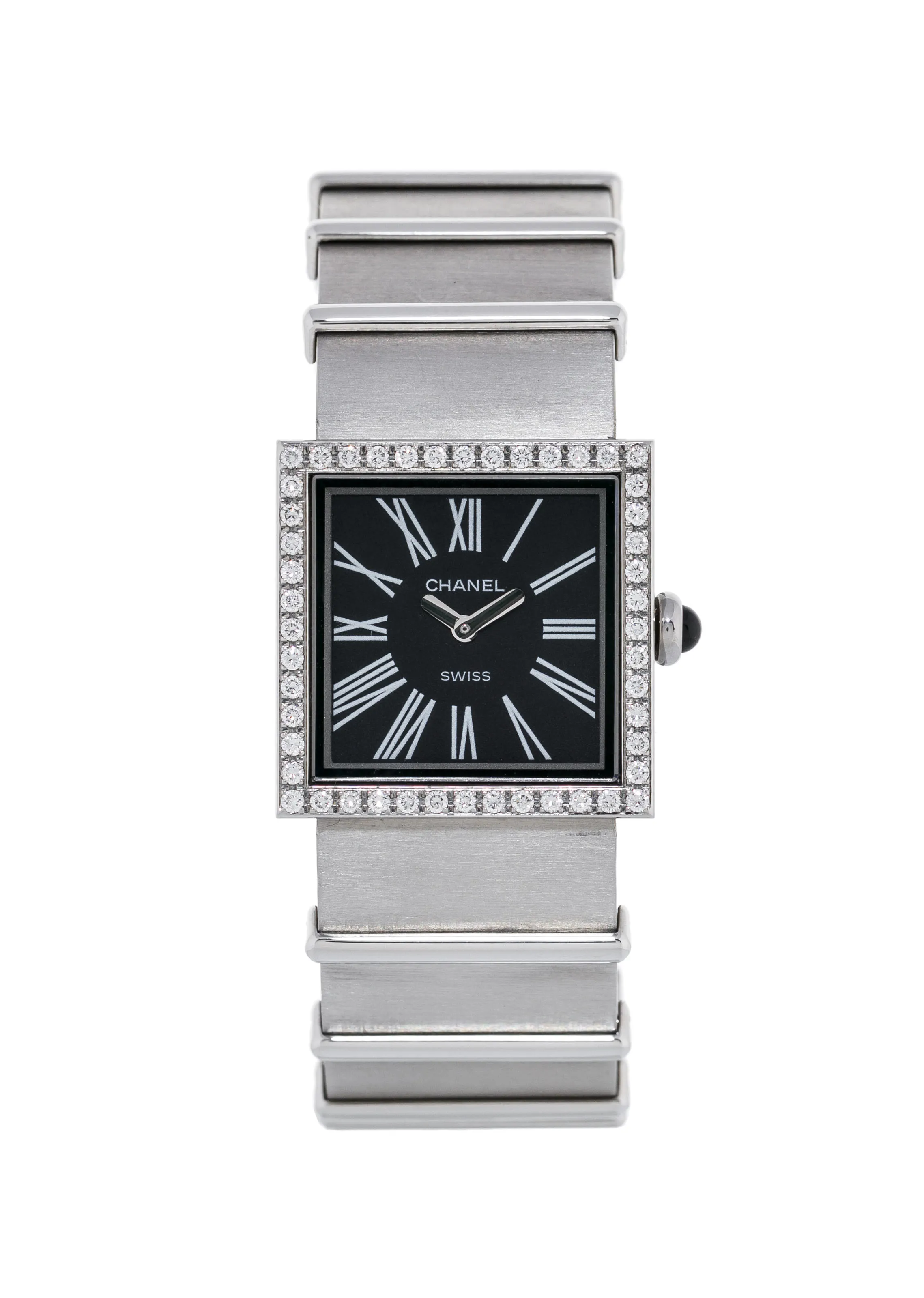 Chanel Mademoiselle 23mm Stainless steel and Diamond Black