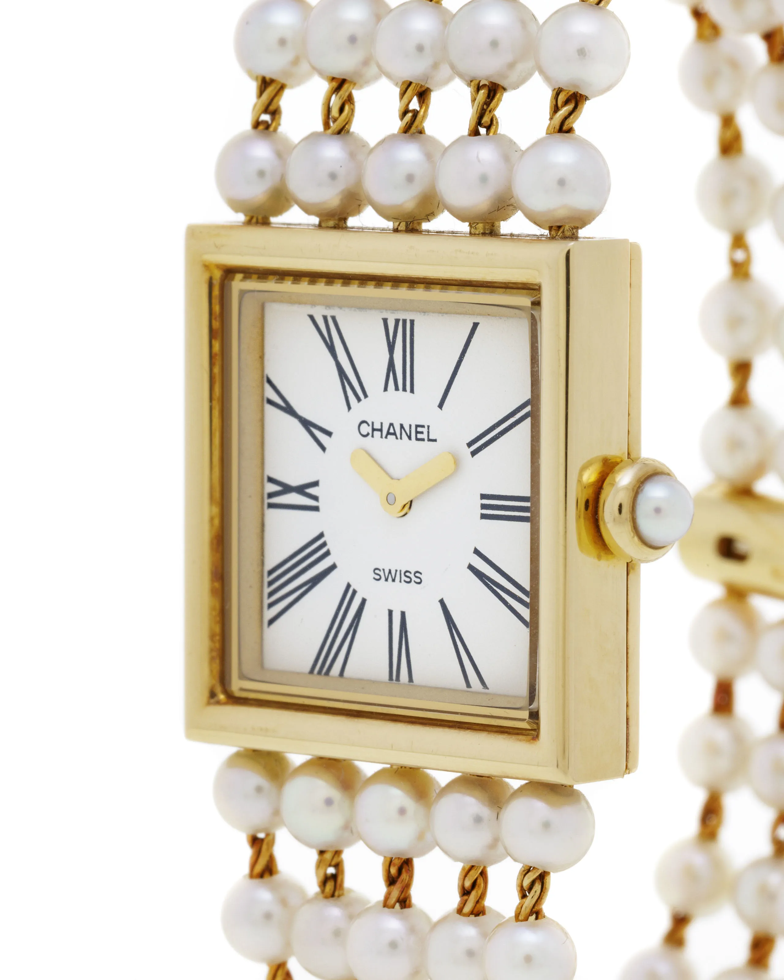 Chanel Mademoiselle 23mm Yellow gold White 1