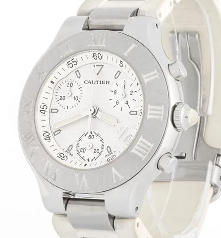 Cartier 21 Chronoscaph 2424 38mm Stainless steel White