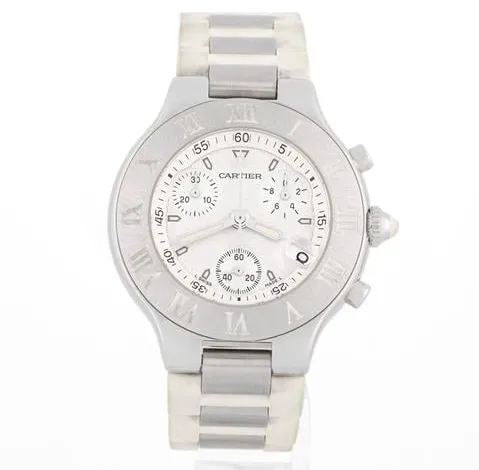 Cartier 21 Chronoscaph 2424 38mm Stainless steel White 1