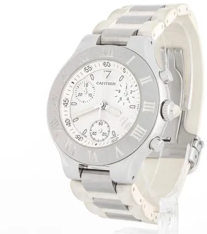 Cartier 21 Chronoscaph 2424 38mm Stainless steel White 7