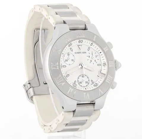 Cartier 21 Chronoscaph 2424 38mm Stainless steel White 4