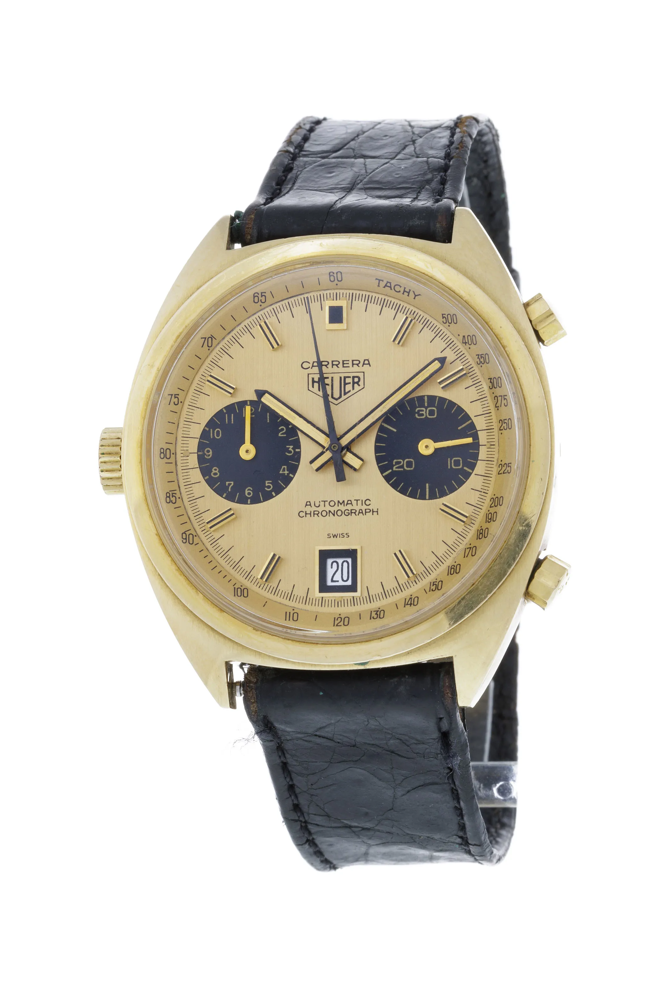 Heuer Carrera 1158 38mm Yellow gold Gold